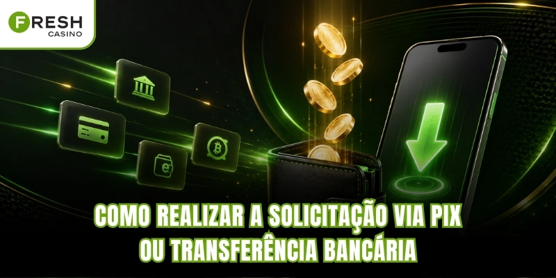 Como realizar a solicitação via Pix ou transferência bancária